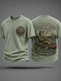 Men's Funny Old Bastards Fishing Club Lifetime Member Print Casual Tee