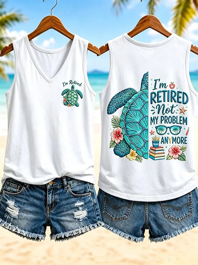 Women's  I'm Retired Not My Problem Anymore  Vacation-Style Casual Vests