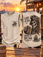 Men’s Pirate Skull Bar Graphic Sleeveless Tank Top