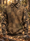 Men's Autumn/Winter Fleece-Lined Sweatshirt – "Jungle Faith" Camouflage Print