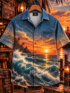 🏴‍☠️ Pirate Ship Skeleton and Treasure Chest Hawaiian Shirt