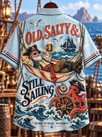 Old Salty Pirate & Octopus Sailing Graphic Shirt