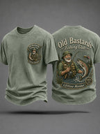 Men's Funny Old Bastards Fishing Club Lifetime Member Print Casual Tee