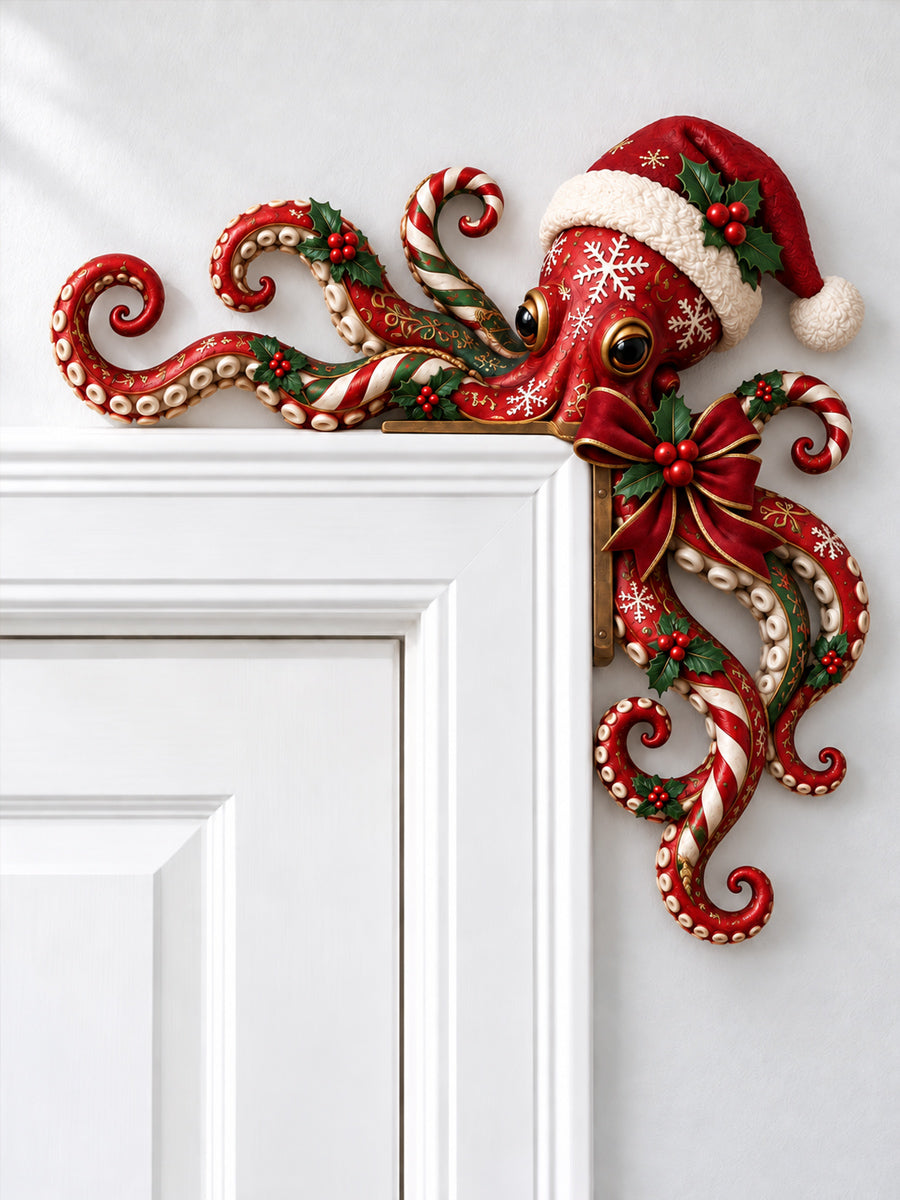 🐙 Christmas Octopus Door Frame Topper