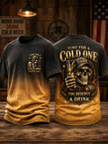 Men’s Retro Time for a Cold One Somewhere Printed T-Shirt