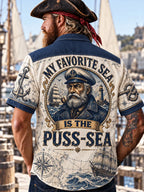 ⚓ "My Favorite Sea Is The Puss-Sea" Vintage Captain Shirt
