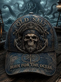Retro “OLD SALT“ Captain Art Printed Baseball Cap