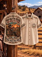 ⭐ Too Old to Chase Still Wild Still Free Turquoise Cowboy Shirt