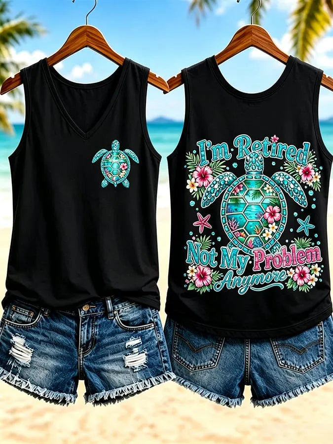 Women's  I'm Retired Not My Problem Anymore  Vacation-Style Casual Vests