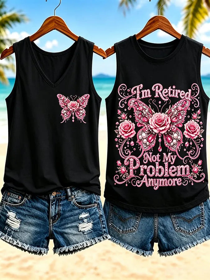 Women's  I'm Retired Not My Problem Anymore  Vacation-Style Casual Vests