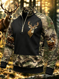 Men's Vintage Traditional Reindeer Pattern Western Sweatshirt