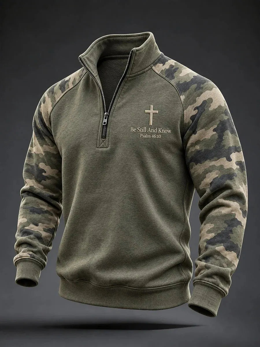 Men's Faith Cross Camo Art Sweatshirt
