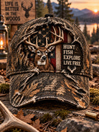 Retro Deer Hunting Print Hat