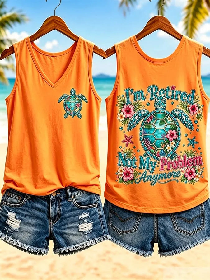 Women's  I'm Retired Not My Problem Anymore  Vacation-Style Casual Vests