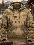 Retro Hunting Culture Print Casual Hoodie