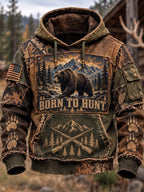 🐻⛰️ Born to Hunt Grizzly Bear Mountain Hoodie