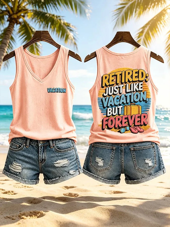 Women's I'm Retired Not My Problem Anymore Printed Tank Top