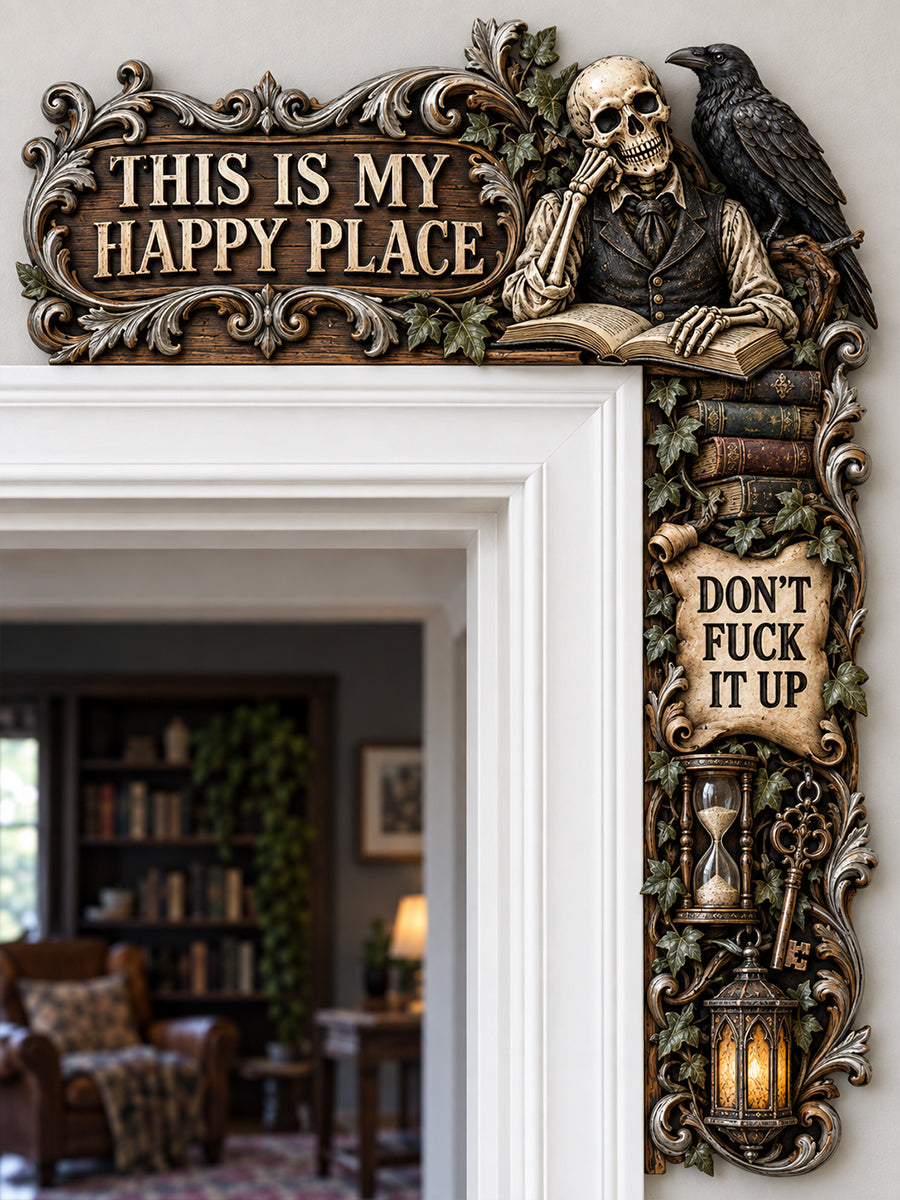 💀Dead Man's Pub Gothic Skeleton Door Frame Corner Decor