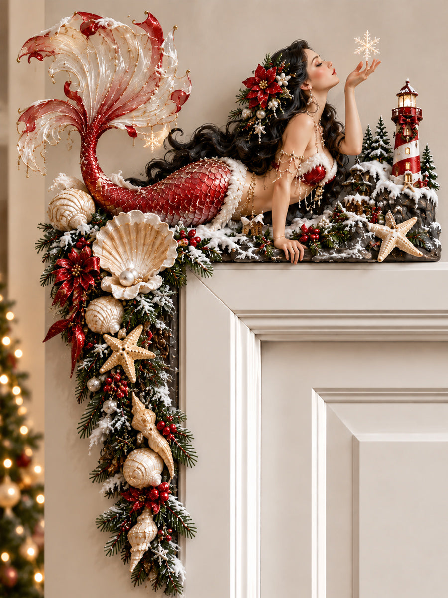 🧜‍♀️ Christmas Mermaid Door Frame Topper