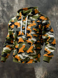 Men's Camouflage Oversized Drop-Shoulder Hoodie With Pockets