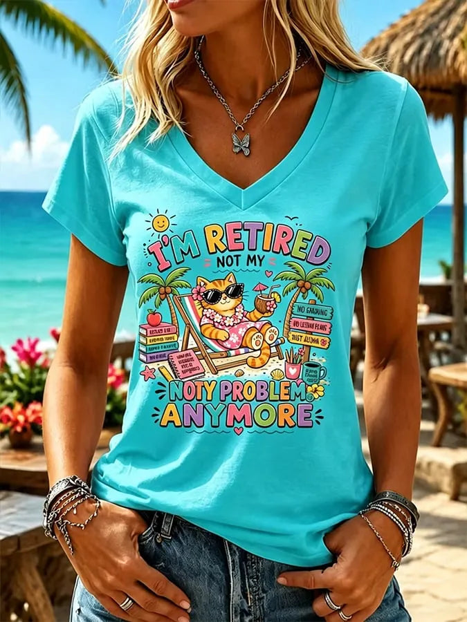 Women's  I'm Retired Not My Problem Anymore  Vacation-Style Top