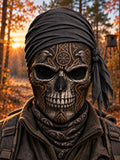 Retro Viking Print Face Mask