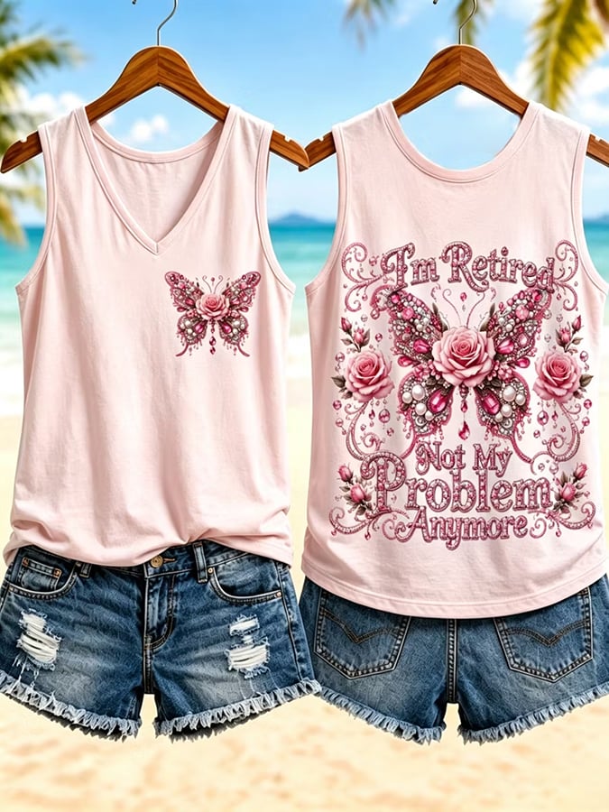 Women's  I'm Retired Not My Problem Anymore  Vacation-Style Casual Vests