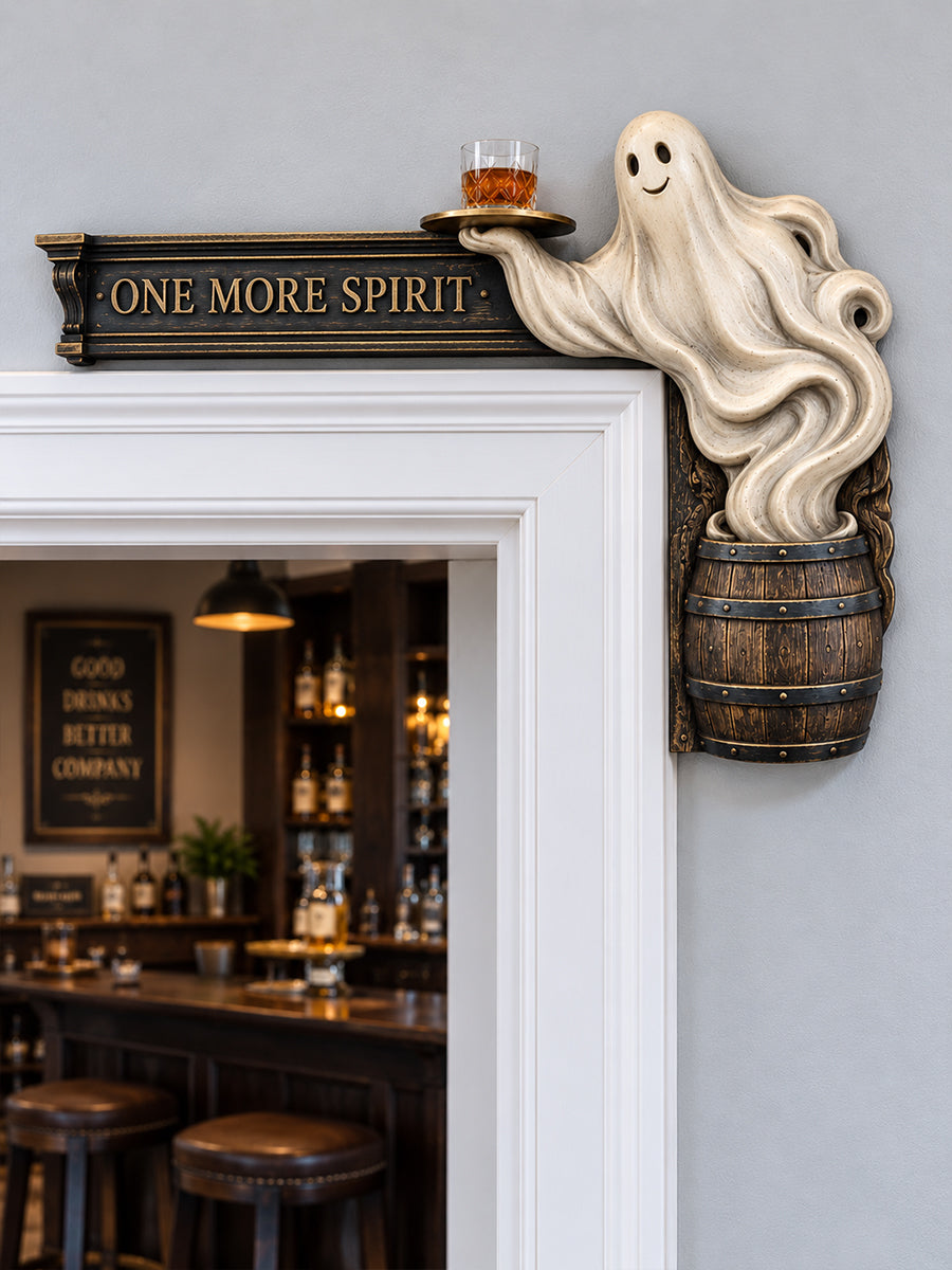 "One More Spirit" Spooky Ghost Door Frame Corner Decor