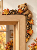 Autumn Bear Door Frame Decor – Wooden Fall Accent