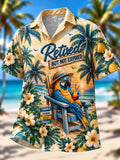 🍍 Retired But Not Expired Parrot Beach Chair Hawaiian Shirt | Tropical Vacation Aloha Shirt 🏖️🍹