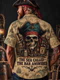 Men’s Vintage  "LOST AT SEA " Old Salt Pirate Short Sleeve Shirt