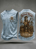 Men's Retro "Retired Pirate - Full-Time Treasure Hunter" Printed Casual Vests