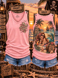 🍹 My Alarm Clock's Retired Mermaid Sunset Beach Chair Tank