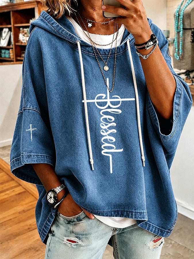 Women'S Vintage Faith Print Hoodie