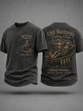Men's Funny Old Bastards Fishing Club Lifetime Member Print Casual Tee