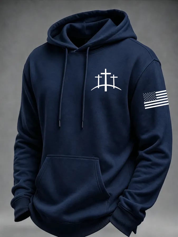 Men's Faith Cross Print Hoodie