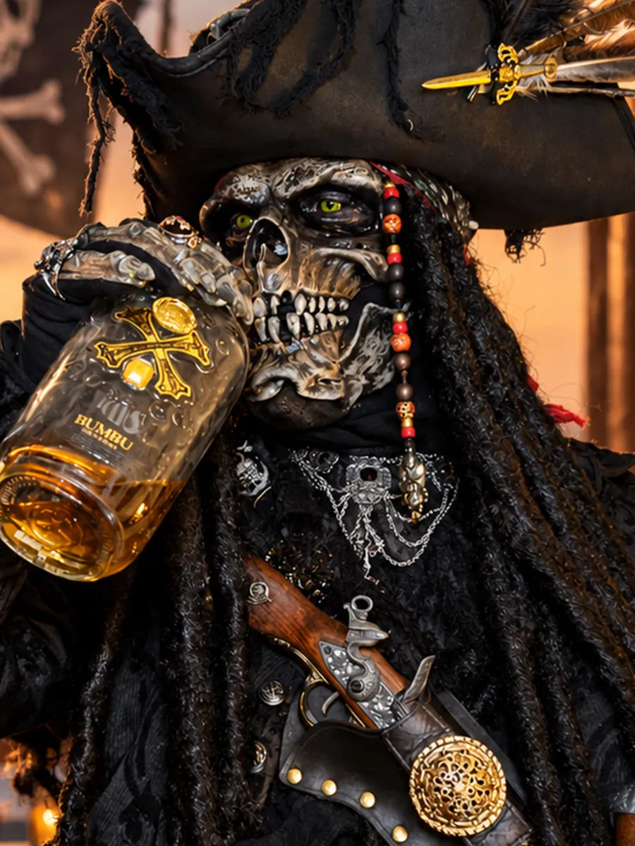 Men's Retro Fun Pirate Skull Print Face Mask