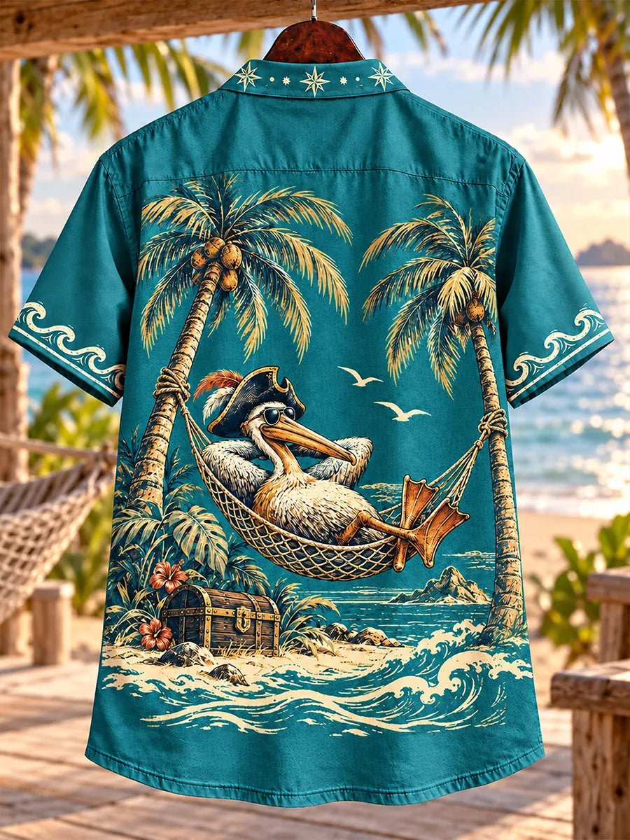Officially Retired Busy Doing Nothing Pelican Island Men’s Lace-Up Shirt