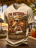 Men’s Retired Tropical Vacation Pelican Graphic V-Neck T-Shirt