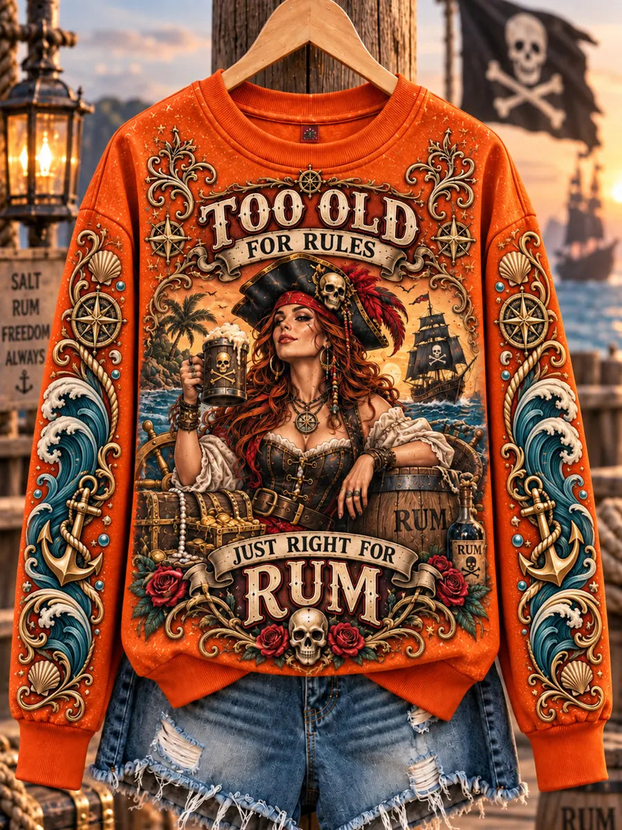 Women's Old Salt Pirate Queen Art Print Casual Sweatshirt