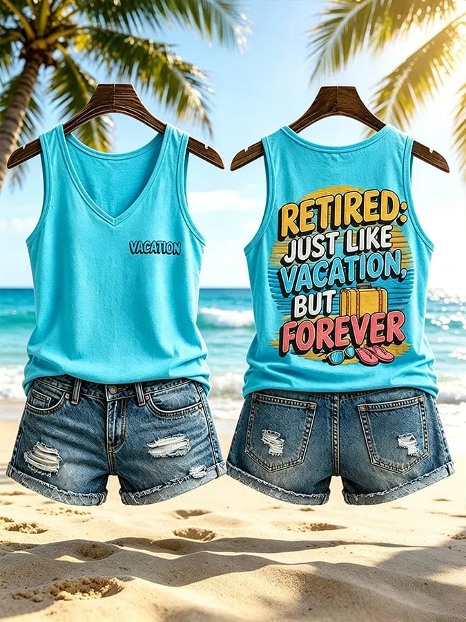 Women's I'm Retired Not My Problem Anymore Printed Tank Top