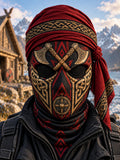 Retro Viking Print Face Mask