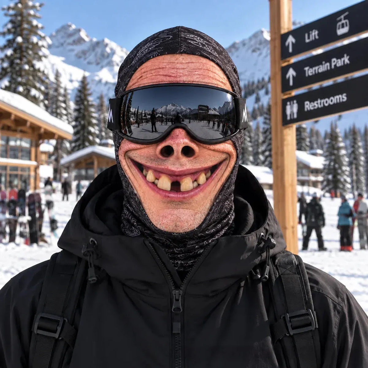 Funny Realistic Ski Face Mask