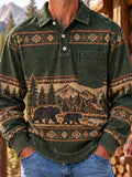 Black Bear Mountain Cabin Men’s Vintage Long Sleeve Pullover