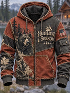 🐻🍁 Hunting Season Grizzly Bear Mountain Zip Hoodie