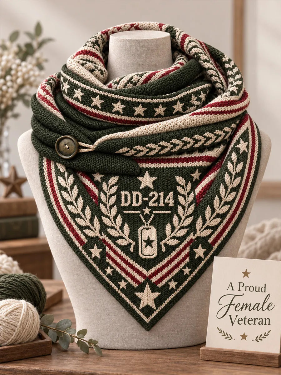 Women's Veteran Floral Triangle Scarf