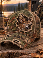 Retro Deer Hunting Print Casual Hat