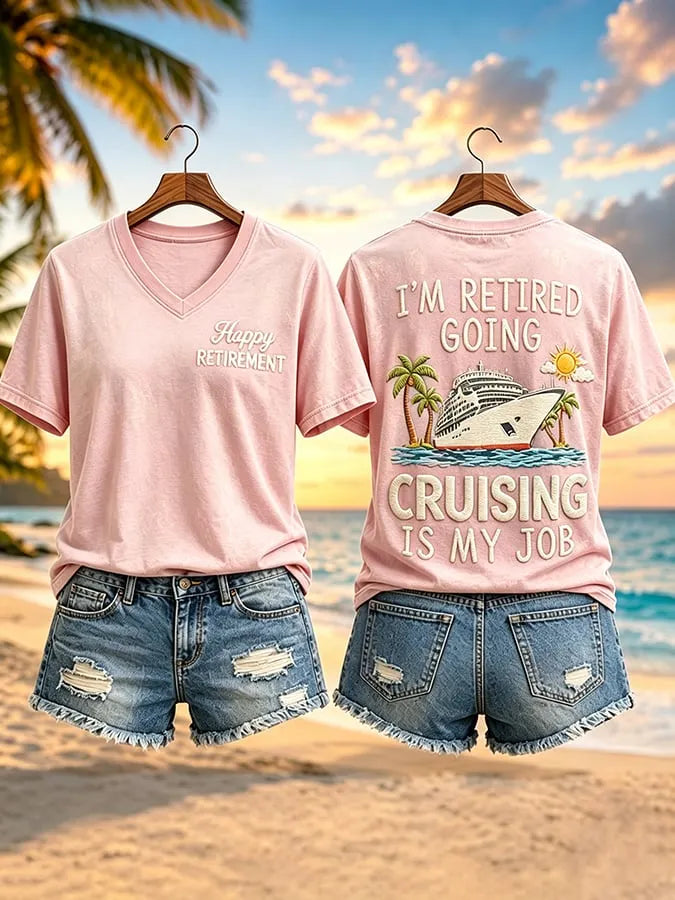 Women's Vacation Retirement Print  T-Shirt