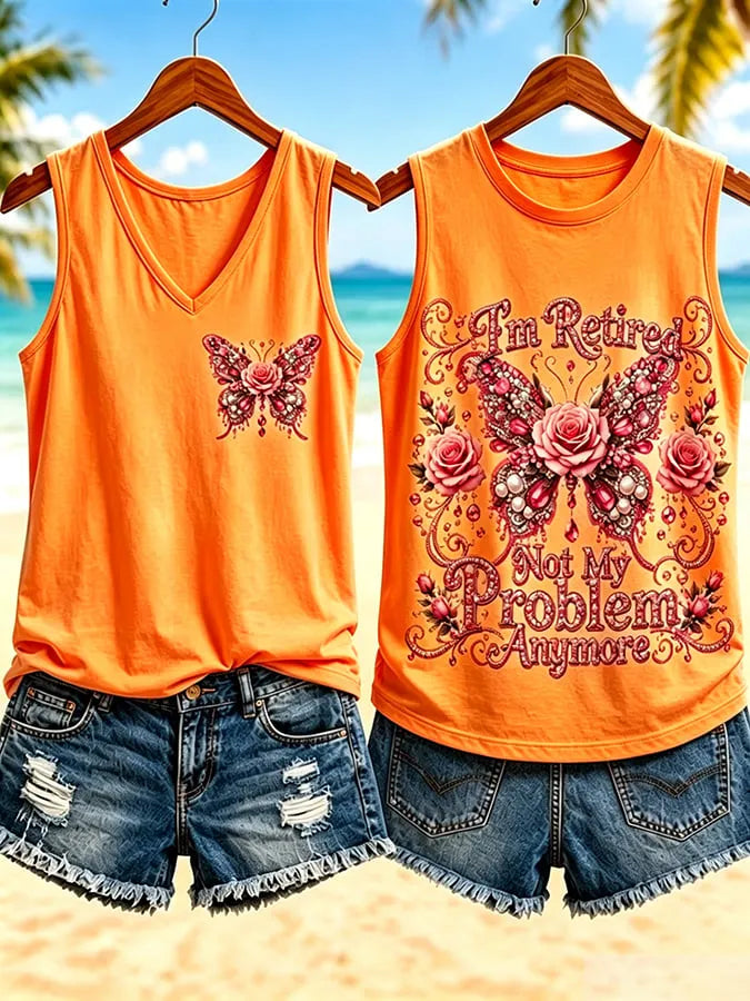 Women's  I'm Retired Not My Problem Anymore  Vacation-Style Casual Vests