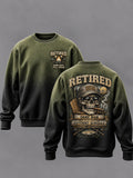 Men's Retro Retired Life Art Print Casual Sweatshirt